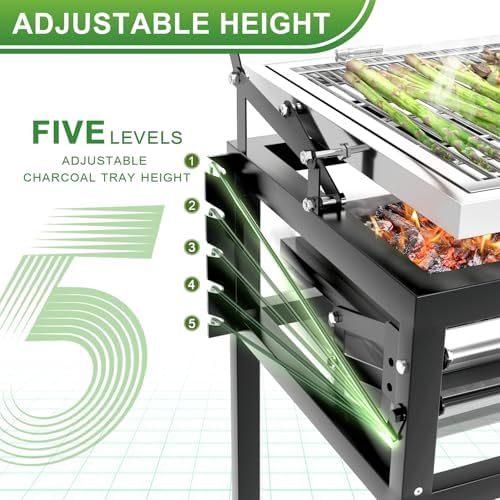 Rotating Flip Charcoal Grill for Outdoor Camping BBQ Cooking - Image 5