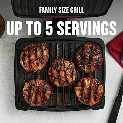 GEORGE FOREMAN® Contact Submersible™ Grill, 5-Serving Grill - Adjustable Temperature Control, Black Plates, Wash the entire grill - Image 7