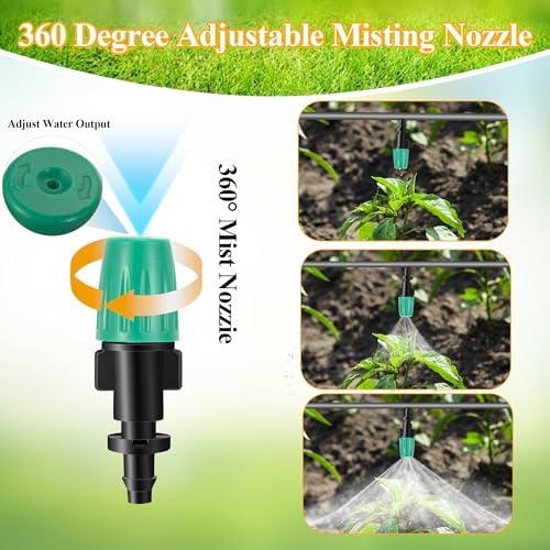 1/4" Misting Nozzles Drip Irrigation Spray Emitters, 50 Pcs - Image 3