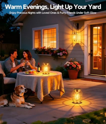 KOOPER Solar Lanterns Outdoor Waterproof, Metal Hanging Solar Lights 4 Pack - Image 6