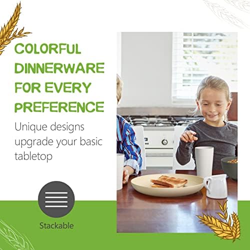 Teivio 32-Piece Plates and Bowls Sets for 8, Wheat Straw Dinnerware Sets - Image 3