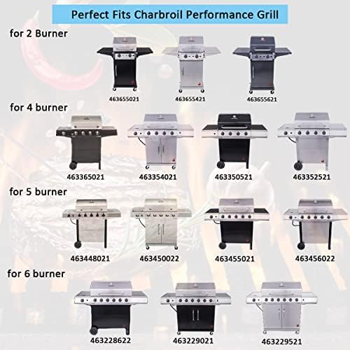 Grill Rplacement Parts for Charbroil Performance 4 Burner 463365021 463365522 463352521, 5 Burner 463448021, 4-Burner 463366022, G325-0002-W1 Heat Plate, G327-2100-W1 Burner, Igniter, Crossover Tube - Image 2