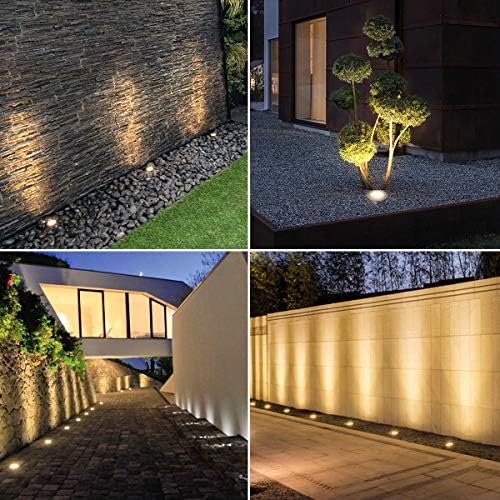 RNEHON LED Deck Lights Kit, Waterproof IP67 Deck Lamp Low Voltage 10 pcs Warm White LED In-ground Lighting Outdoor Garden Yard Pathway Patio Step Stairs Landscape Decor Lamps - Image 2