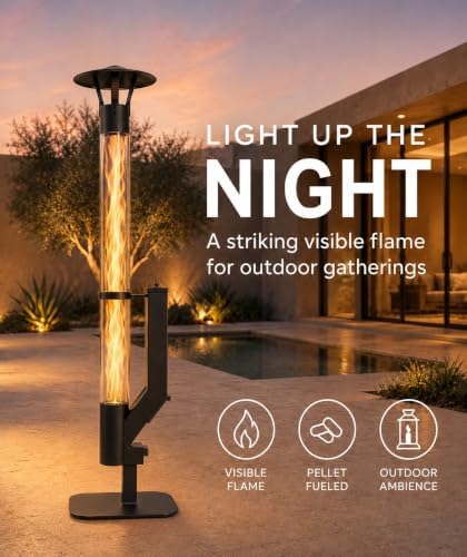 Wood Pellet Patio Heater, 58 Inch Outdoor Rocket Stove - Image 2