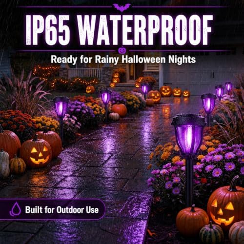 DERAYSION Solar Halloween Lights, 12 Pack Solar Pathway Lights - Image 6