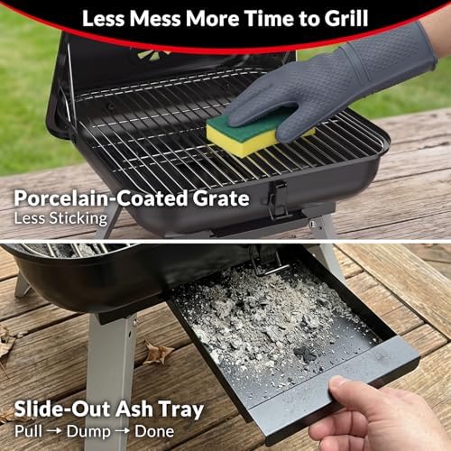 Portable Charcoal Grill, Small Foldable Outdoor Camping Tabletop BBQ Grill - Image 6