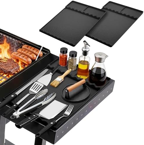 Silicone Grill Mat for Blackstone Griddle Accessories (Black-2Pack) by Nancyl