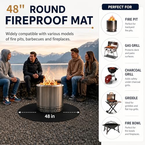 48" Round Fire Pit Mat for Solo Stove Bonfire - Image 5