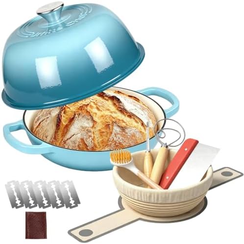 Umite Chef 6QT Enameled Cast Iron Dutch Oven Bread Baking Gift Set by UmiteChef