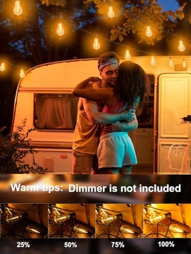 Outdoor String Lights 75FT Patio Light Waterproof for Backyard Porch Bistro - Image 4
