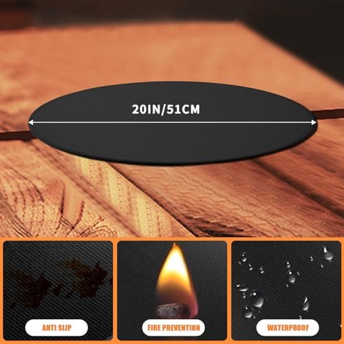 20'' Fire Pit Mat for Solo Stove Mesa/XL Tabletop Fire Pit,4-Layer Fireproof Heat Resistant Under Grill Mat, Easy-to-Clean Waterproof & Non-Slip for Table Top Protection - Image 2