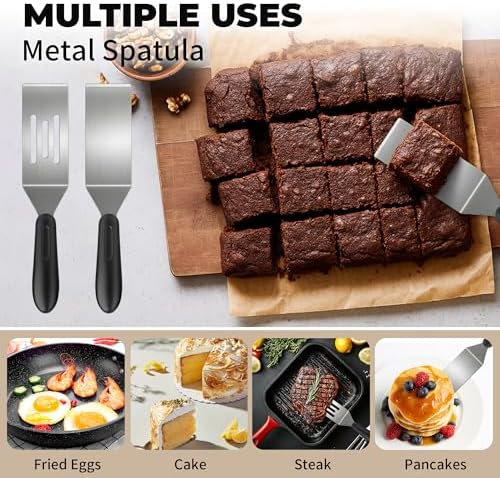 Stainless Steel Mini Spatula (2PC),Small Turners for Cake Brownies Pancakes - Image 4