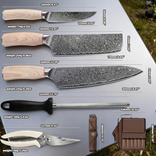 KOFERY Butcher Knife Set in Damascus Steel for Grill & Pit Masters - Image 5