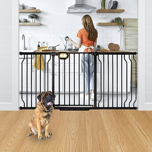 owlie 57 to 66 Inch Extra Wide Baby Gate with Door for Stairs Doorways by owlieextrawidebabygate