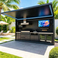 Modular Outdoor Kitchen Pod Durable Outdoor Kitchen Island with Built-in Grill Combo and Storage Cabinets, All-Weather BBQ Cooking Station for Backyard Patio Dining by Unknown