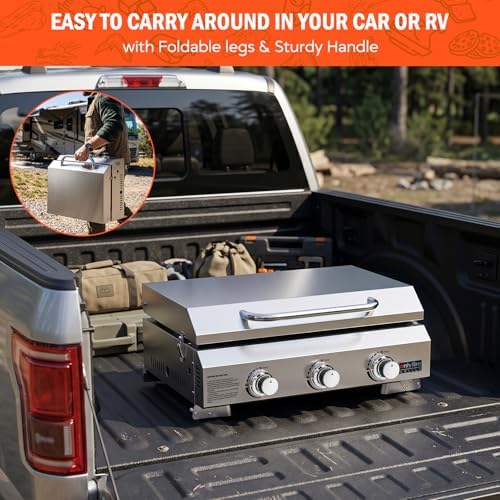 ONLYFIRE GRILLS Tabletop Gas Griddle 3 Burners, Propane Gas Stove, GS309 - Image 5