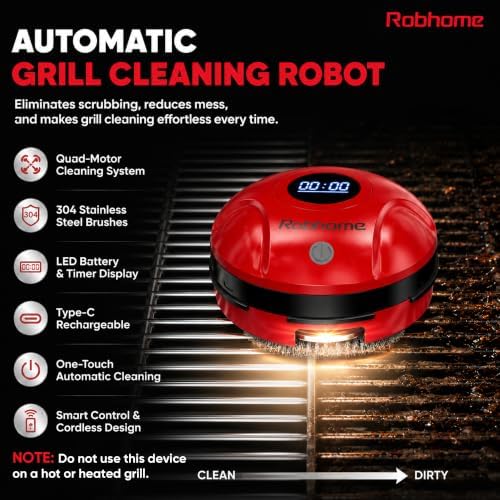 Grill Cleaning Robot, Electric Grill Brush, Cordless Automatic BBQ Cleaner - Image 2