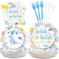 96 Pcs Splish Splash Baby Shower Decorations for Kids Hawaiian Serves 24 by Greencian
