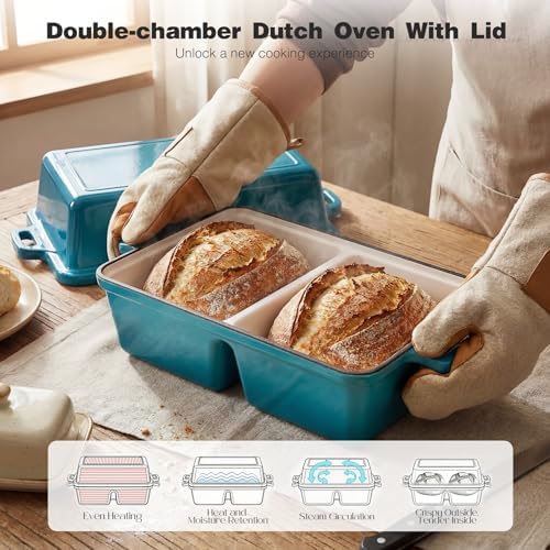 Double Dutch Oven for Sourdough Bread Baking, Enameled Cast Iron Dutch Oven - Image 5