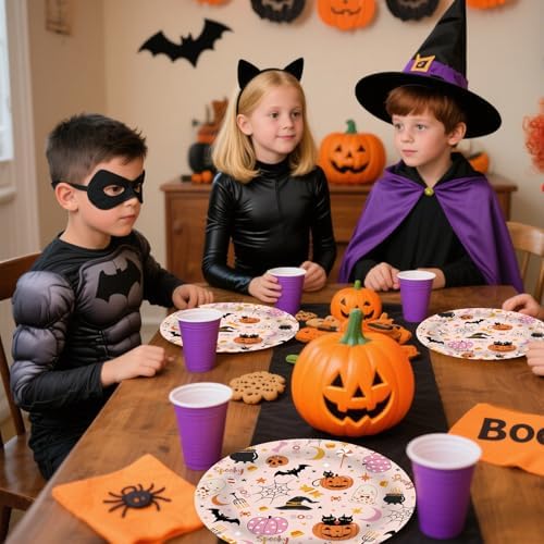 50Pcs Halloween Party Paper Plates, 7inch Spooky Dessert Plates - Image 5