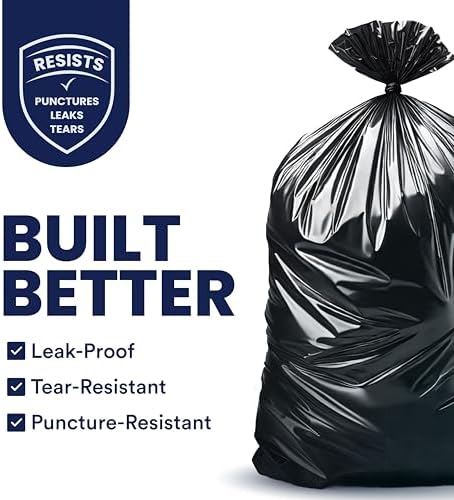 Plasticplace 55-60 Gallon Trash Bags │ 1.5 Mil │ Black Heavy Duty Garbage Can Liners │ 36” x 58” (100 Count) - Image 2
