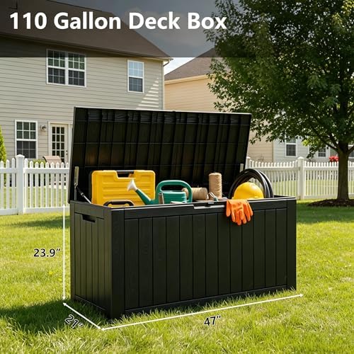 KAMABOKO Outdoor Storage Box, 110 Gallon Deck Box Outdoor Waterproof - Image 2