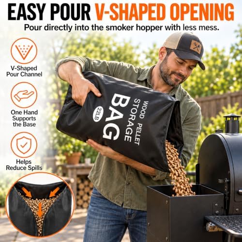 2 Pack 22LB Wood Pellet Storage Containers Waterproof Charcoal Storage Bin - Image 5