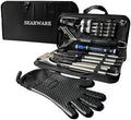 Barbecue Grill Tool Set - Stainless Steel - Strong Durable Design - Heat Resistant Glove & Bristle Free Grill Brush - Thermometer, Meat Injector, & Corn Skewers - Perfect For Smokers & Grills by Unknown