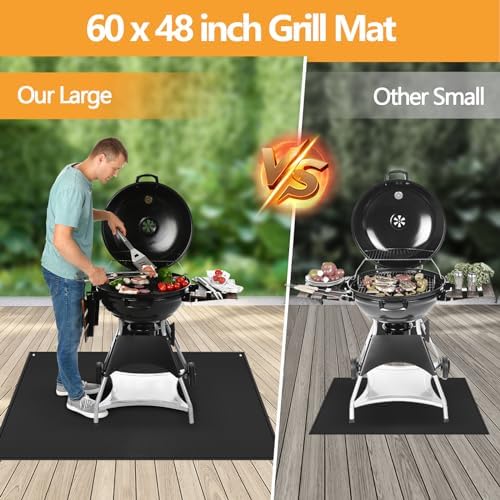TOHONFOO Large Grill Mats for Outdoor Grill Deck Protector 60 x 48 x 0.02in - Image 2