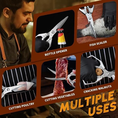 Huusk Kitchen Scissors for Food - Multifunction Kitchen Shears Heavy Duty - Image 5