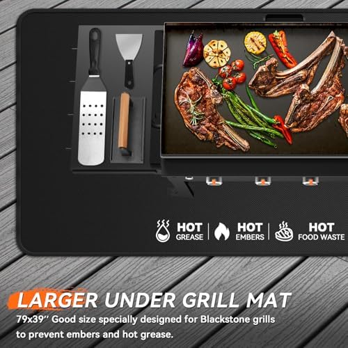 79x39 inches Large Under Grill Mats for Blackstone Outdoor Deck BBQ - Image 2