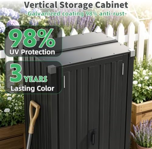 AECOJOY Outdoor Storage Cabinet Waterproof, 70" Vertical Tall with Base - Image 4