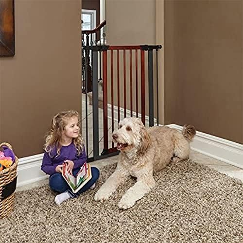MidWest Homes for Pets 39-Inch Pet Gate, Graphite Frame, Wood Door - Image 6