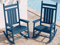 SERWALL Comfortable Outdoor Rocking Chairs Set of 2, Blue by SERWALL