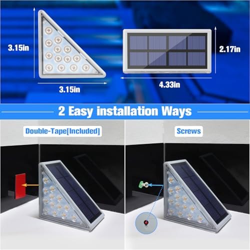 VOLISUN Solar Stair Lights 8 Pack, Solar Step Lights Outdoor Waterproof - Image 6