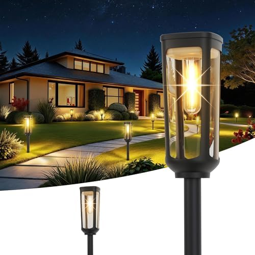 JEJOT Solar Pathway Lights Outdoor Waterproof, 2 Pack Solar Walkway Lights by JEJOT
