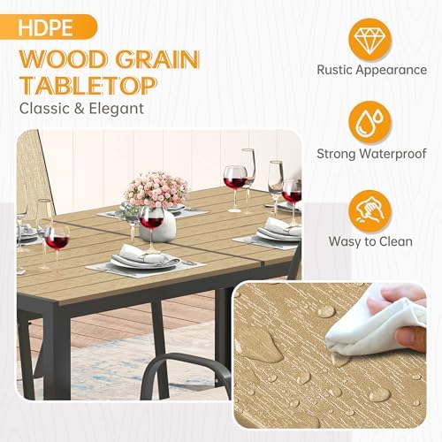 PIZZELLO 5-Piece Outdoor Dining Set w/ 60" Outdoor Table and 4 Chairs - Image 2