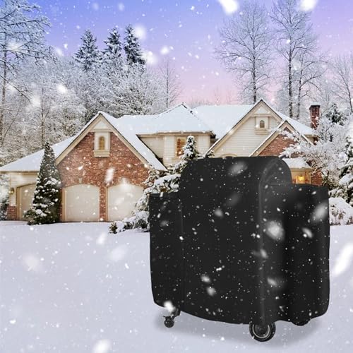 Outdoor 600D Heavy Duty Grill Cover for Traeger Ironwood 650 Series, Full-Length Grill Cover Grill Accessory Waterproof Pellet Cover Compatible with Traeger Ironwood 650 Accessories BAC505,Black - Image 6