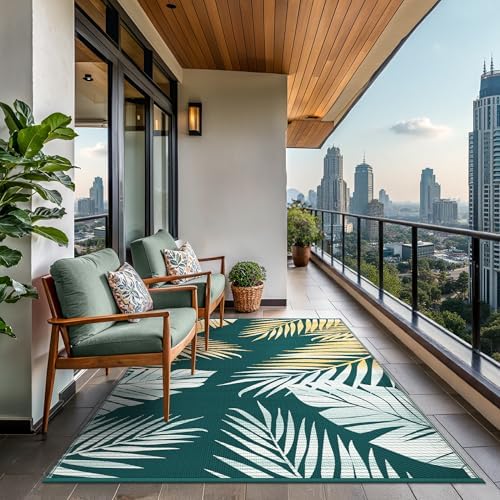 GENIMO Outdoor Rug, Waterproof Plastic Rugs for Patio, 6'x9' Lime Green - Image 4
