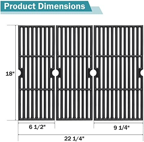 Criditpid 18 Inch Grill Grates for Charbroil Performance 463376519 Replacement Parts, Cast Iron Cooking Grid for Char-Broil 463377319, 463376419, 463376319, G470-0002-W1, G470-0003-W1, G321-0005-W1 - Image 2