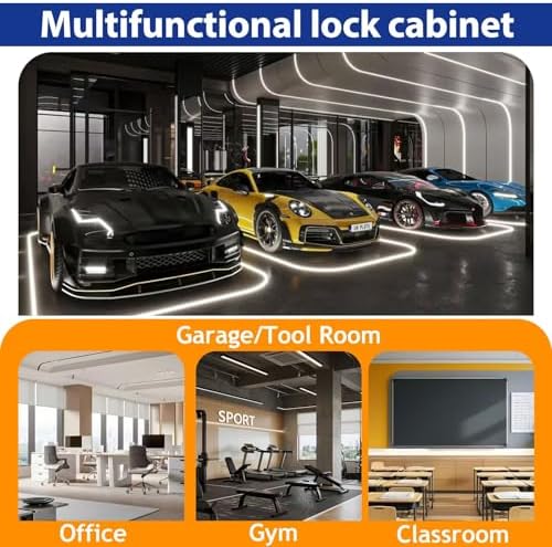 GAIOUS 35'' Tall Metal Storage Cabinet with Lock and Wheels, Steel Office Cabinet with 2 Door and 2 Adjustable Shelves, Lockable File Cabinet, Garage Cabinet, Rolling Cabinet for Home Office, Black - Image 7
