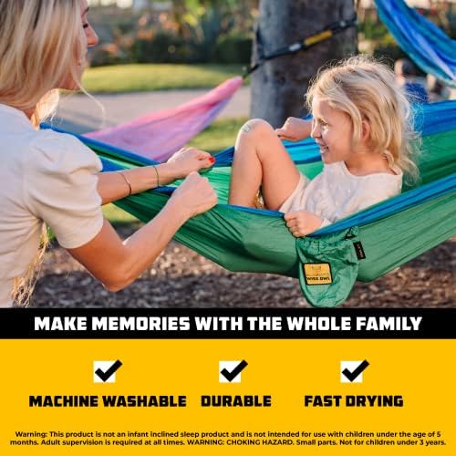 Wise Owl Outfitters Kids Hammock - Small Camping Hammock, Kids Camping Gear w/Tree Straps and Carabiners for Indoor/Outdoor Use, Kid Size Lavender & Pink - Image 5