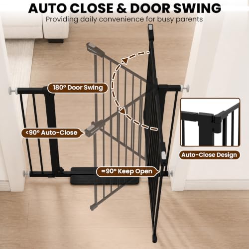 Baby Gate for Stairs, 29.7-40.6" Adjustable Dog Gate Indoor, No Drilling - Image 5