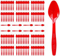 Red Plastic Spoons Heavy Duty, Disposable Party Supplies 104 PCS by FUEVING