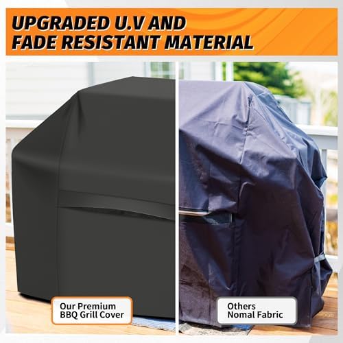 iCOVER Grill Cover 82 Inch, BBQ Grill Cover for Outdoor Grill, 600D Heavy-Duty Waterproof BBQ Cover, Large Barbecue Gas Grill Covers for Weber, Charbroil, Brinkmann, Nexgrill and More, Black - Image 6