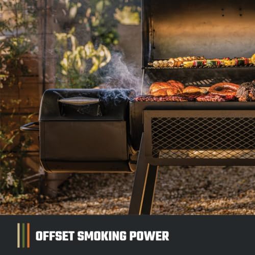 Oklahoma Joe’s Laredo Series 1100 Offset Charcoal Smoker and Grill with 1100 sq. in. Cooking Area in Black - Image 5