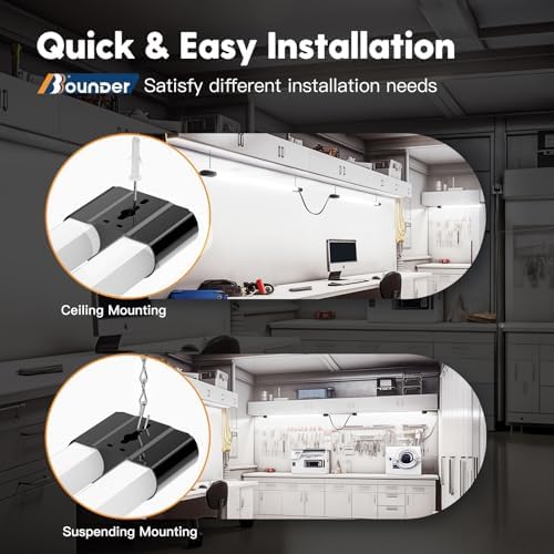 BBOUNDER 4Pack 4FT LED Shop Light, 65000K, 40W=250W, Linkable for Garage - Image 6