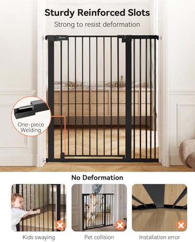 COMOMY 42" Extra Tall Baby Gate for Stairs, Fits 29.5" to 40.6" Openings - Image 4