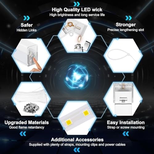 FERUERW Hexagon Garage Lights with Rectangle Frame, 3 Color Temperature - Image 3