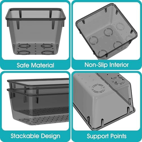 13 PCS Plastic Drawer Organizers Set, 4 Size Desk Drawer Organizer Trays - Image 3